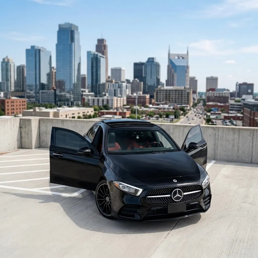 Black Mercedes-Benz sedan