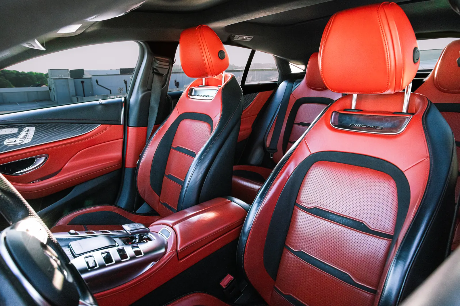 Mercedes-AMG GT 43 red leather interior