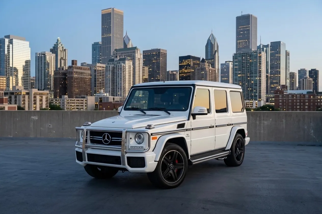 White Mercedes-AMG G63 in Atlanta
