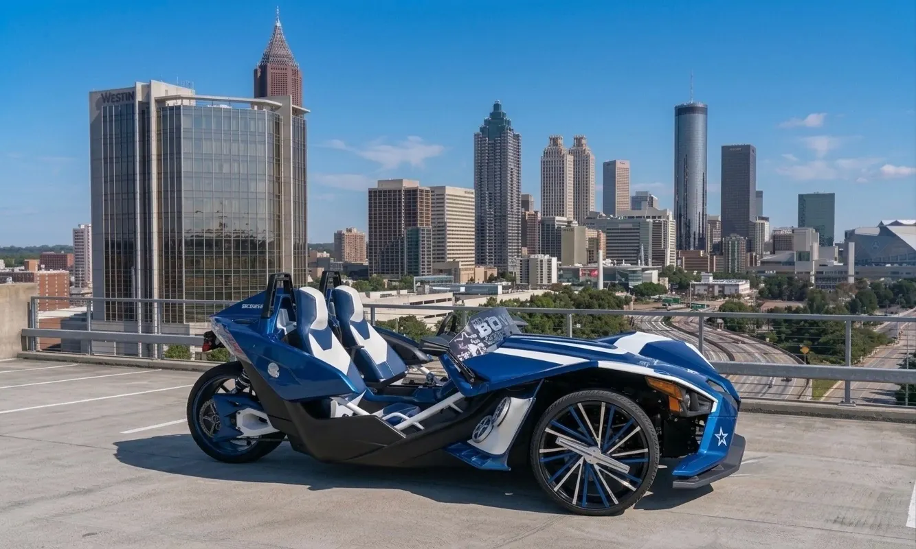 Blue Polaris Slingshot in Atlanta